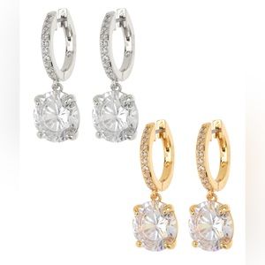 Bundle of 2 pairs of KATE SPADE bright ideas drop earrings in silver & gold tone